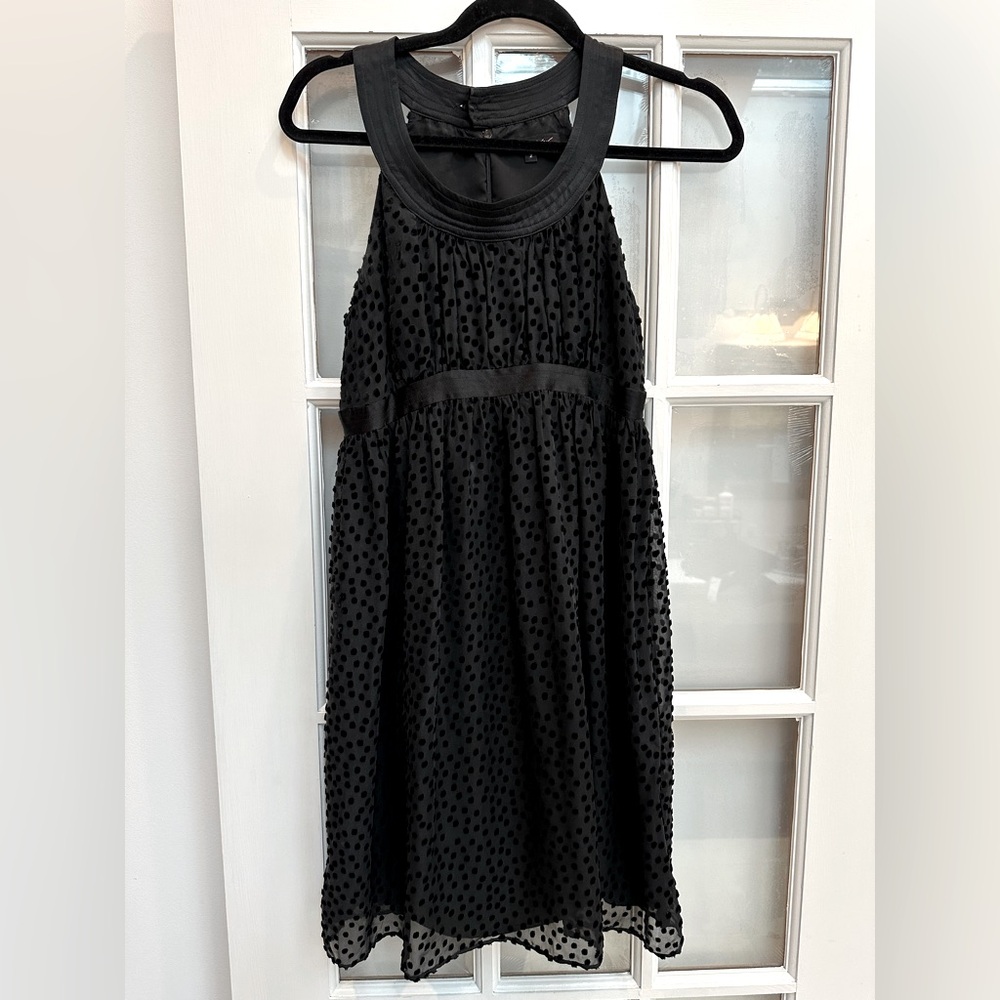 Vintage Y2K Betsey Johnson 90s Hollywood Glam Velvet Polka Dot Silk Dress Size 2